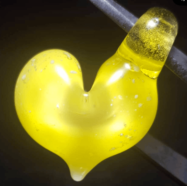 Yellow Heart Glass Pendant